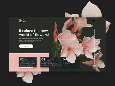 Flower Shop 🌸 clean clean ui creative header header style landing page xd