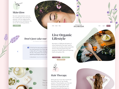 Pure Ayurveda Landing Page Design ayurveda body catalog design clean design digital healing landing minimal nature organic shop ui ux web design website