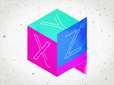 Isometric Cube 3d after effects animation boil it c4d cinema4d cube gif isometric loop transformation watercolor