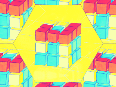 Hex Prism 2d c4d cartoon cell render cinema4d color cubes effectors flat flat 2d geometric flat 3d inseption mirror prism render