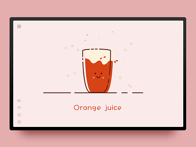 Orange Juice 橙汁 friend fruit happy identity illustration invite mbe orange juice smile smiling face vitamins yellow