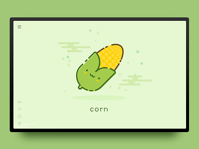 Corn 玉米 corn friend fruit happy identity illustration invite mbe smile smiling face vitamins yellow