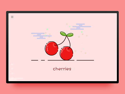 Cherries 樱桃 cherries friend fruit happy identity illustration invite mbe smile smiling face vitamins yellow