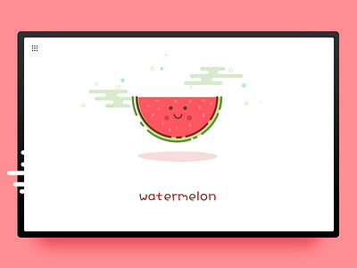 Watermelon 西瓜 corn friend fruit happy identity illustration invite mbe smile smiling face vitamins yellow