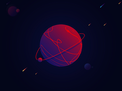 Space fantastic gradient identity illustration mbe meteor planet space sun vector