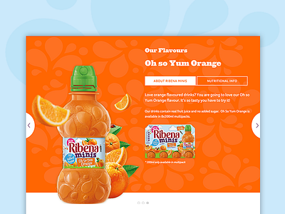 Ribena minis - Landing Page design e commerce experience interface landing page product slider uiux user web