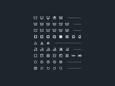 Home made icon set for Washguide App icon icons laundry symbols ui ux