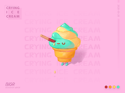 Cring ice cream illustration painting