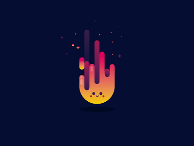 Happy Flame icon illustration logo