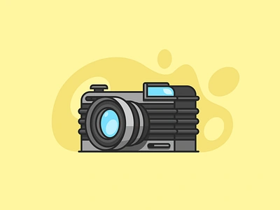 Camera Illustration blue branding camera cartoon color colour design figma figma design figmadesign grey illustrations illustrator shadow ui vector yellow