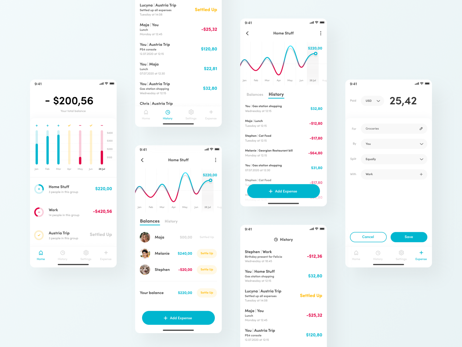 Share your expenses by Jakub Hankiewicz on Dribbble