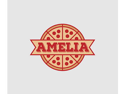 Amelia pizzeria logo logo graphicdesign