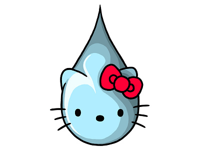 Hello Kitty Teardrop blue bow cat doodle hello kitty kitty red teardrop