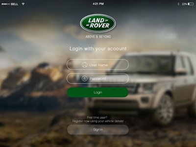 Land Rover - UI app branding design graphic design illustration logo typography ui ux vector