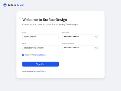 Sign Up Page UI Design dailyui designchallenge selflearning signupui simpleui uidesign