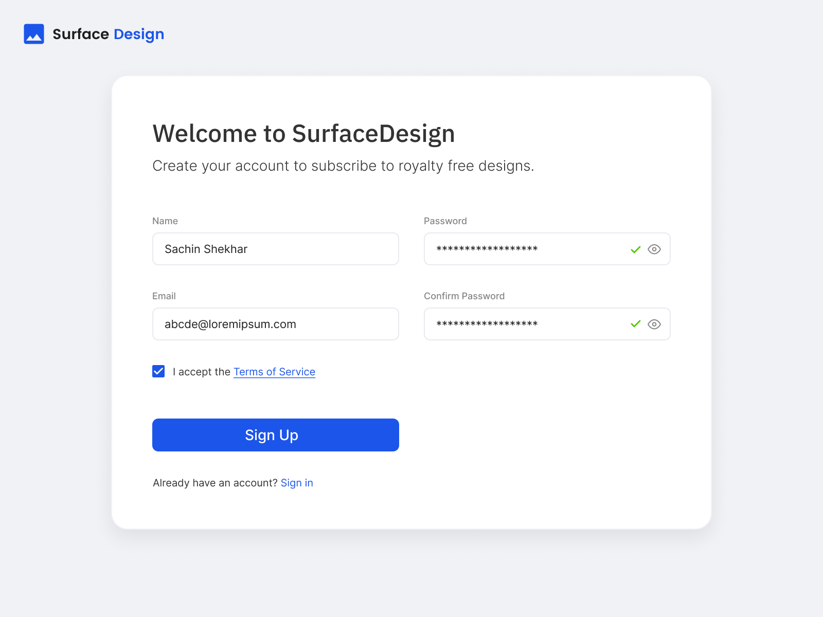 Sign Up Page UI Design by Sachin Shekhar on Dribbble