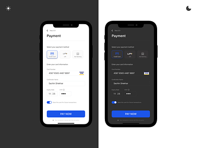 Credit Card Payment UI Design