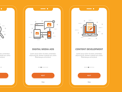 On-boarding Screens UI digital marketing illustration iphonex photoshop ui