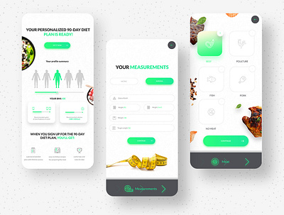 Diet app screens app creative design design inspiration diet diet app digital graphic icon minimal ui ux web