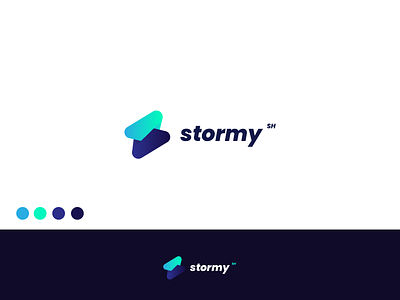 Stormy software house logo app brand branding color creative design design inspiration designer graphic graphic design brand icon logo ux vector web