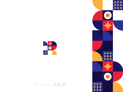 Letter R geometric logo brand branding color creative design geometric design icon illustration letter logo typography vector