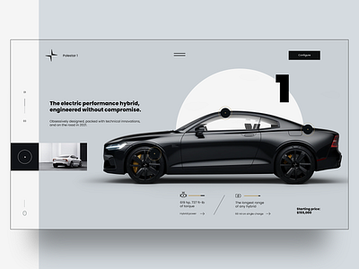 Polstar 1 Web Design Concept Ui / Ux app branding car creative design design inspiration minimal mobile typography ui ux web webdesign website