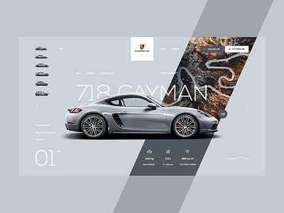 Porsche Cayman Product Page Concept Design Ui /Ux branding car car dealer creative design design inspiration minimal product product page ui ux web web design website