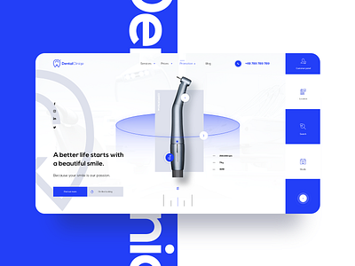 Dental Clinique Landing Page color dental dentist design design inspiration icon landingpage minimal typography ui ux web