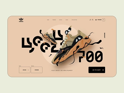 Yeezy 700 Landing page concept adidas adidas originals branding creative design graphic design landing page ui ui design ux ux design web web design