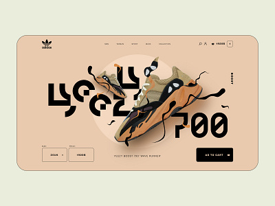 Yeezy 700 Landing page concept adidas adidas originals branding creative design graphic design landing page ui ui design ux ux design web web design
