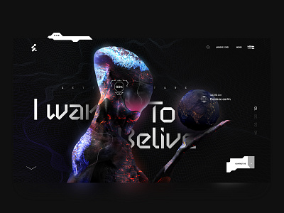 Ui concept Shot _ #8 I want To Belive 👽 abstract aliens creative design design inspiration graphic landing page ui uiux ux web web design website