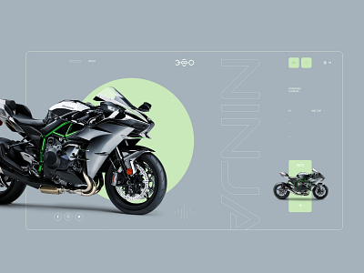 Kawasaki H2 Landing Page Concept 🟢🏍️🐲 bike creative design design inspiration ecommerce graphic landing landing page minimal modern motor shop ui ui design ux web website