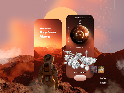 Mars Exploration Concept App app concept creative design design inspiration graphic interface mars mobile space ui ux
