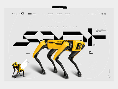 Spot Landing Page 🟡🟡 concept design graphic landing page page product robotics technology ui uiux user experience user interface ux web web design website