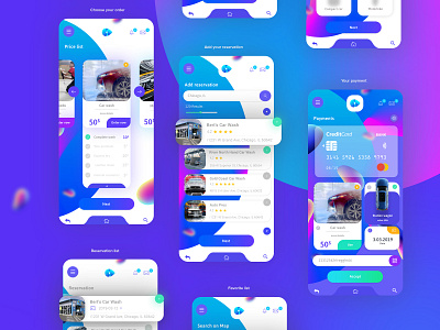 Autowash iOS app design / UI UX elements app branding color creative creativeadobe design design inspiration graphic graphic design brand icon illustration illustrator lettering logo typography ui ux vector web website