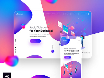 Maravel Creative Media & Digital Agency Landing page color creative design design inspiration graphic graphic design brand landing page ui ux vector webdesign website