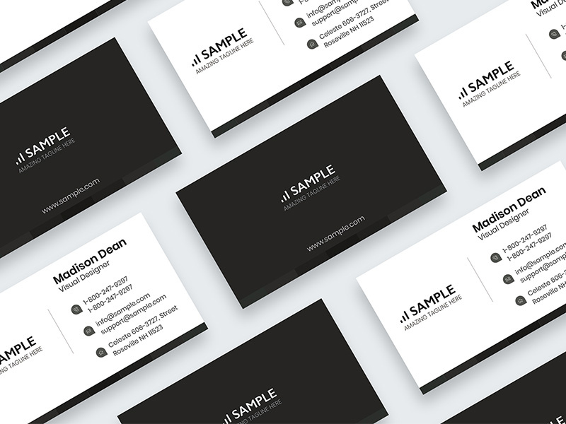 Minimal Business Card By Ui Expert Dribbble Minimal Business Card Creative Market Corporate Mockup Personal Ideny Office Visiting