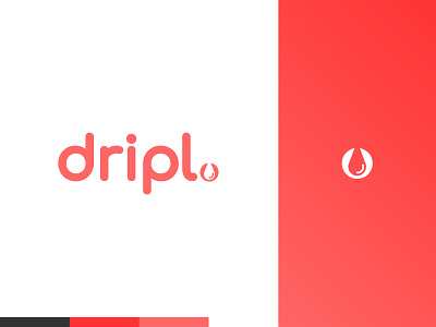 Dripl - Drinking platform brand branding clean color palette colors colorsheme design gradient icon identity lettering logo logodesign minimal red type typography