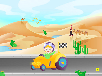 Pathway Desert car desert little boy pathway sky yellow 仙人掌 水 男人 绿洲 行驶 骆驼