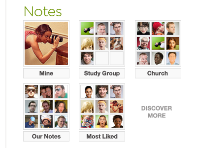 Notes friendships groups menu notes selection