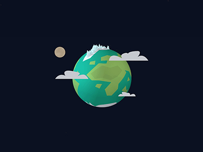 A planet animation cinema color design hyper hyper island illustration island lowpoly vector