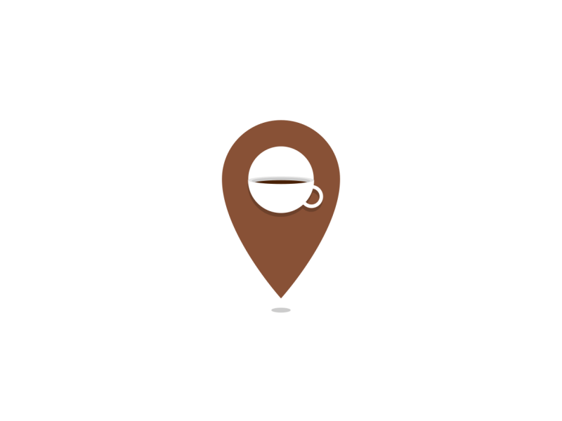 A coffee place animation coffee colors gif illustration map pin place vector