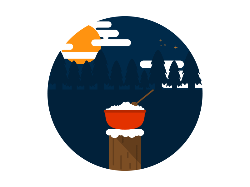 Rice pudding {gif} animation christmas colors design gif illustration night snow stars vector