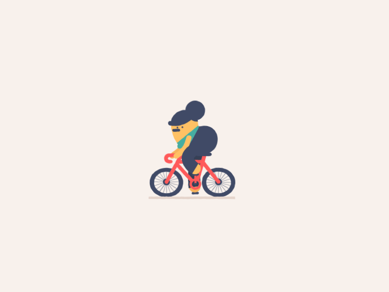 BUM animation bike biking bum character gif hair illustration loop vector