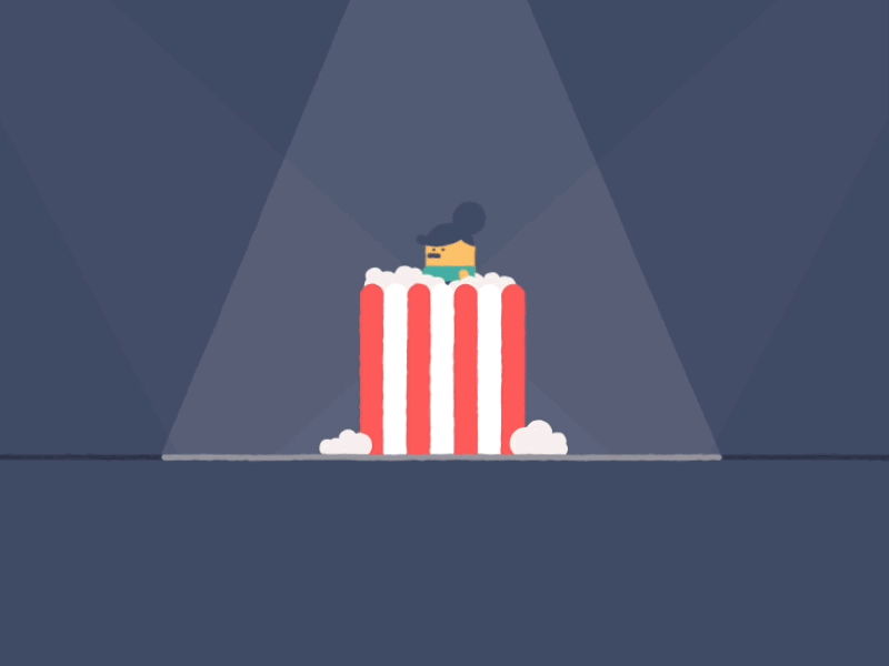 Popcorn animation character cinema design gif illustration loop popcorn