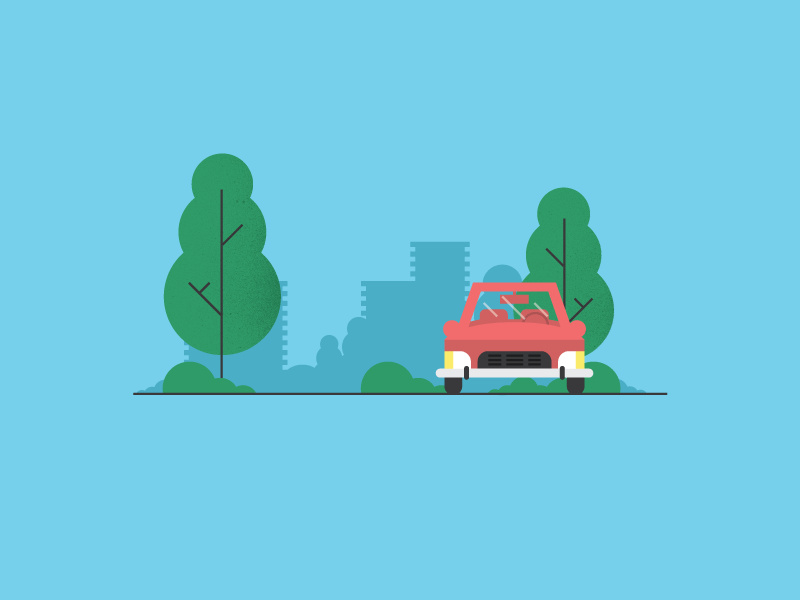 A Little Car car city design illustration texture tree vector