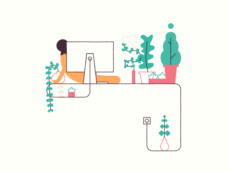 Naked with Plants animation computer design gif illustration loop naked plants vector