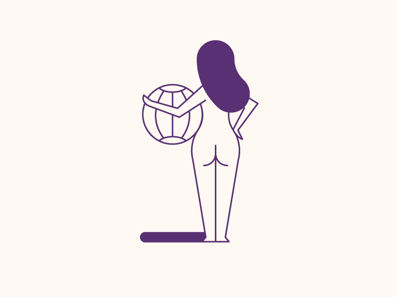 Bum beach ball bum character design lady