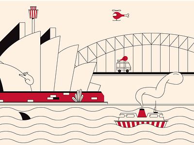 Sydney city design illustration lines vector