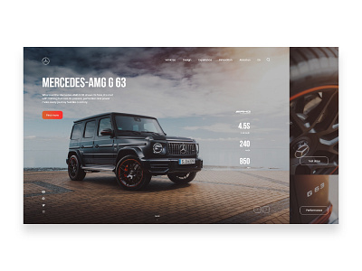 Mercedes-AMG G 63 website design adobe illustrator adobe xd amg clean design mercedes ui ux web webdesign